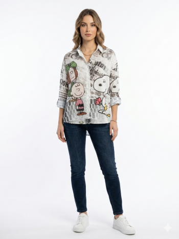 Cartoon Vibe Button-Up Shirt